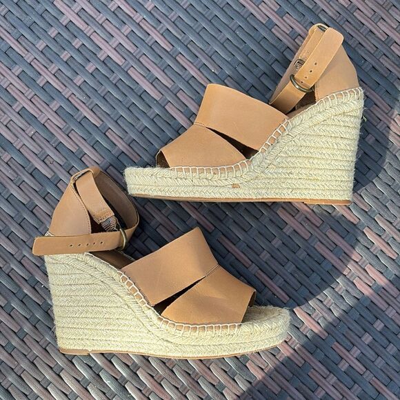 Treasure and Bond Leather Sannibel Platform Wedge Sandal Camel Tan 7.5 - Picture 5 of 9